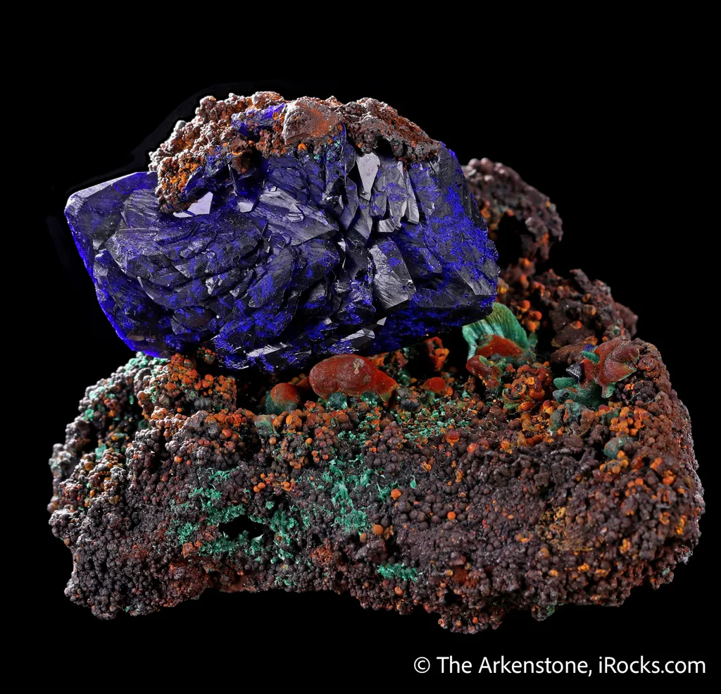 Azurite with Cuprite & Malachite image