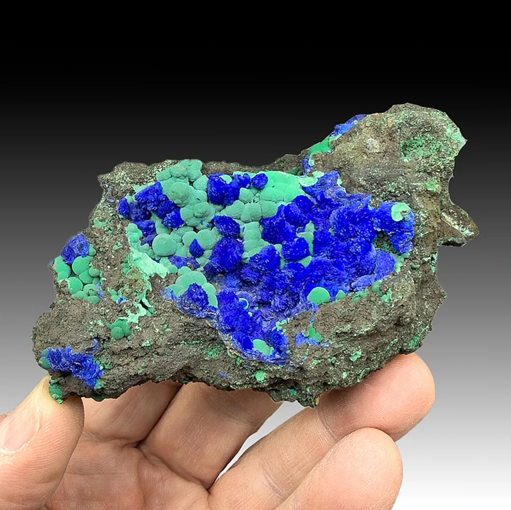 Azurite with Malachite