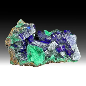 Azurite with Malachite
