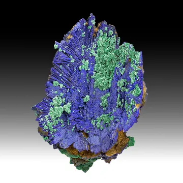 Azurite with Malachite