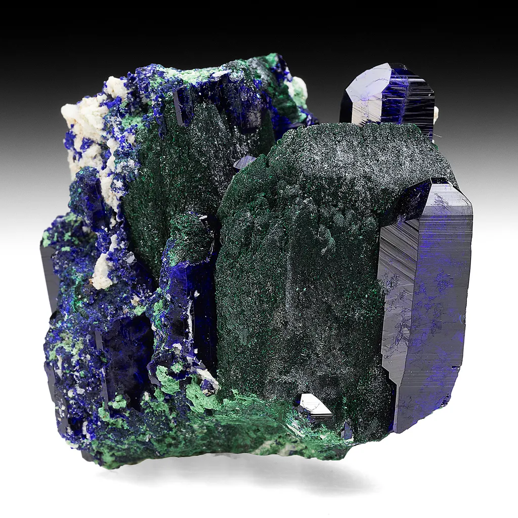 Azurite with Malachite after Azurite image