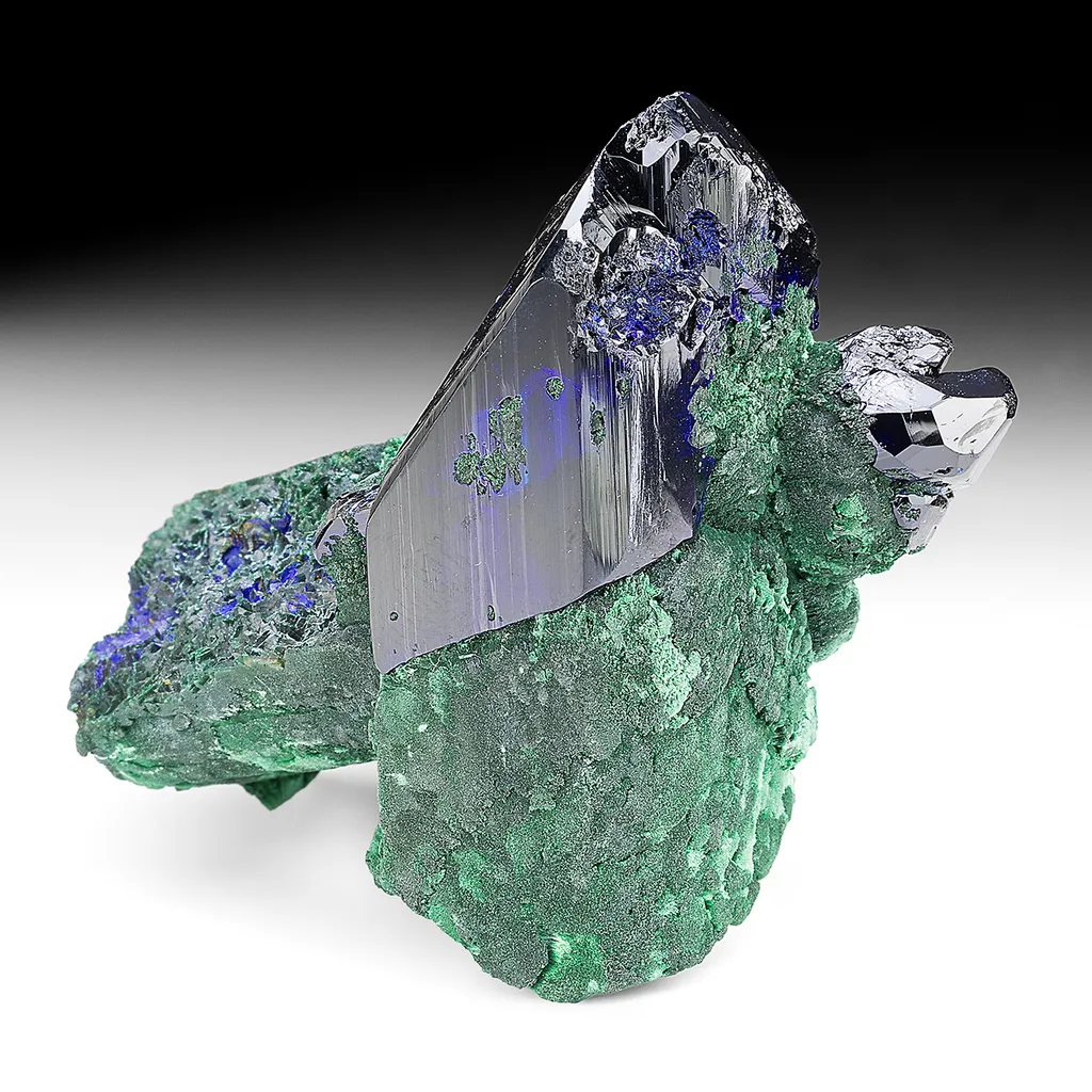 Azurite with Malachite after Azurite image