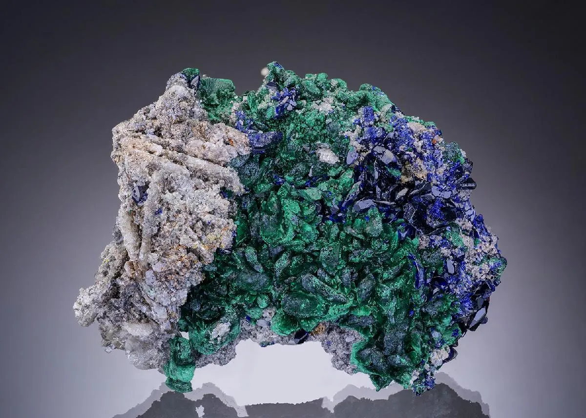 Azurite with Malachite and Anglesite - image 1