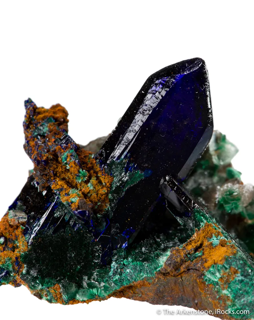 Azurite with Malachite and Calcite - image 5