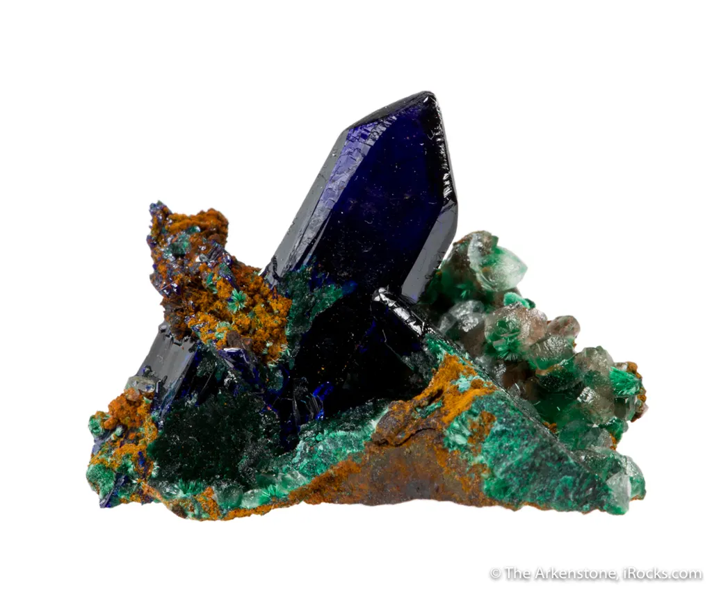 Azurite with Malachite and Calcite - image 2