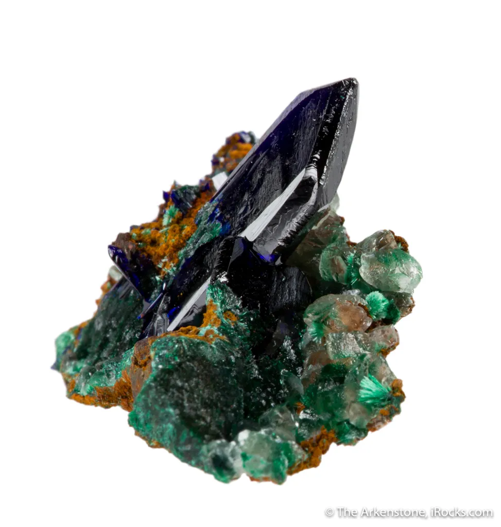 Azurite with Malachite and Calcite - image 6