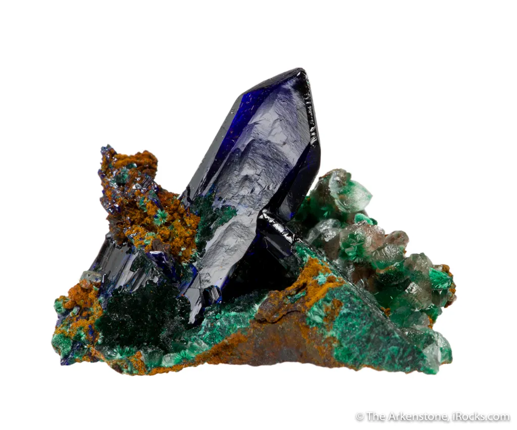 Azurite with Malachite and Calcite - image 3