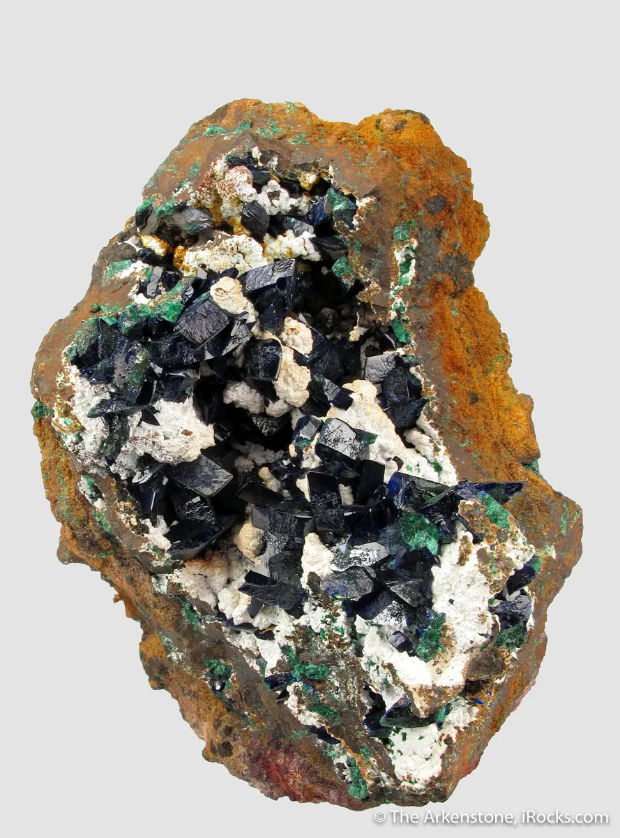 Azurite with Malachite and Calcite - image 6