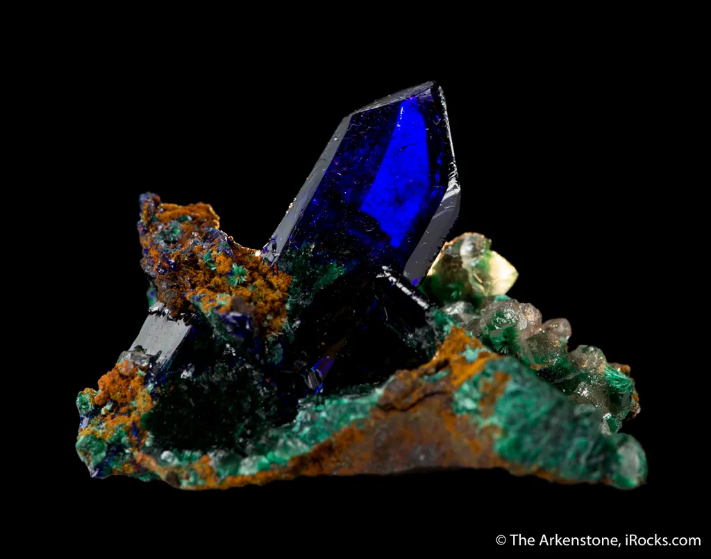 Azurite with Malachite and Calcite image