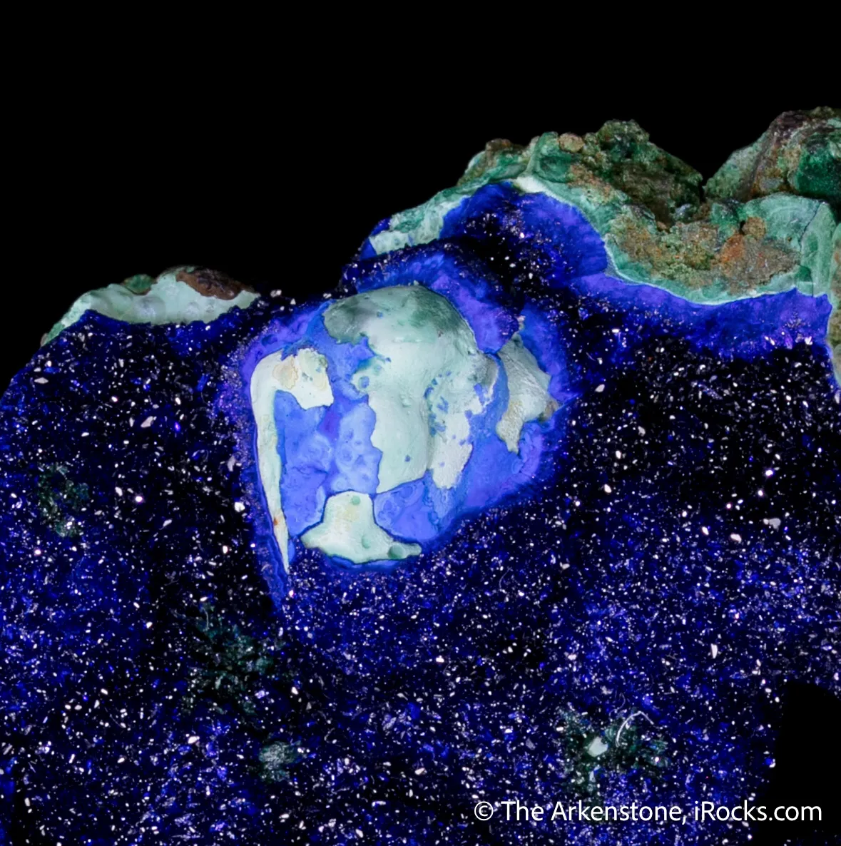Azurite with Malachite and Chalcoalumite (circa 1900) - image 6
