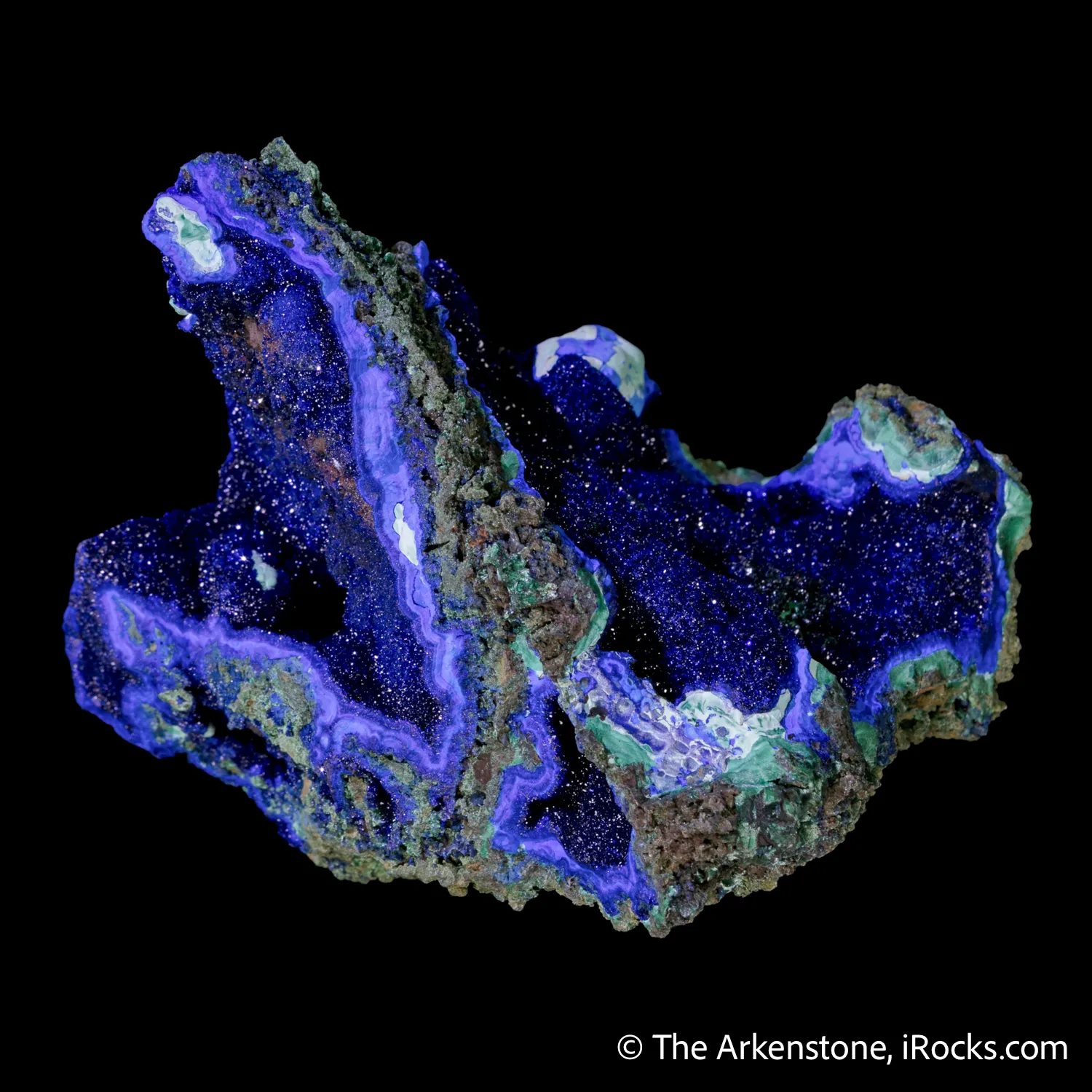 Azurite with Malachite and Chalcoalumite (circa 1900) - image 5