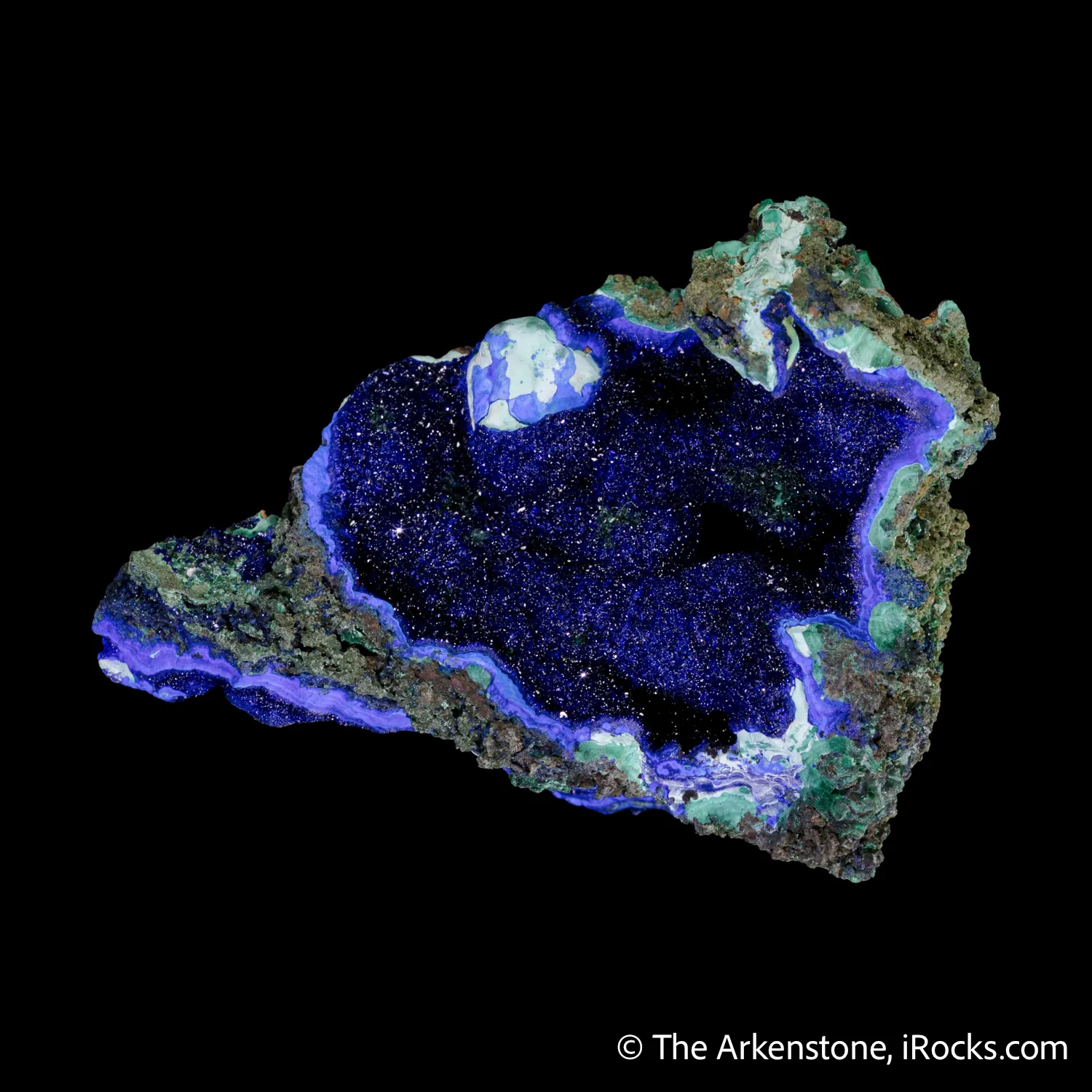 Azurite with Malachite and Chalcoalumite (circa 1900) - image 4
