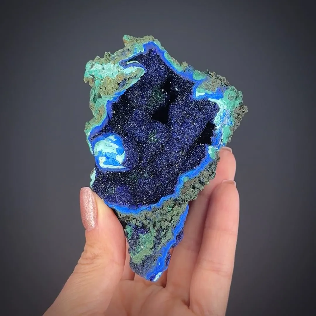 Azurite with Malachite and Chalcoalumite (circa 1900) - image 1