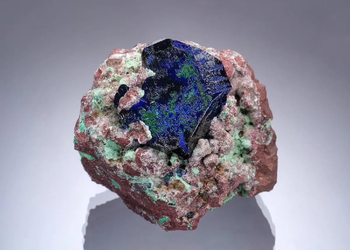 Azurite with Malachite and Cuprite - image 1