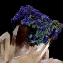 Azurite, with Malachite and Goethite, on Quartz - image 8