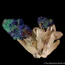 Azurite, with Malachite and Goethite, on Quartz - image 4