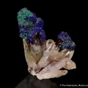 Azurite, with Malachite and Goethite, on Quartz - image 1