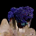 Azurite, with Malachite and Goethite, on Quartz - image 6