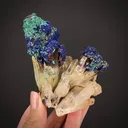 Azurite, with Malachite and Goethite, on Quartz - image 2