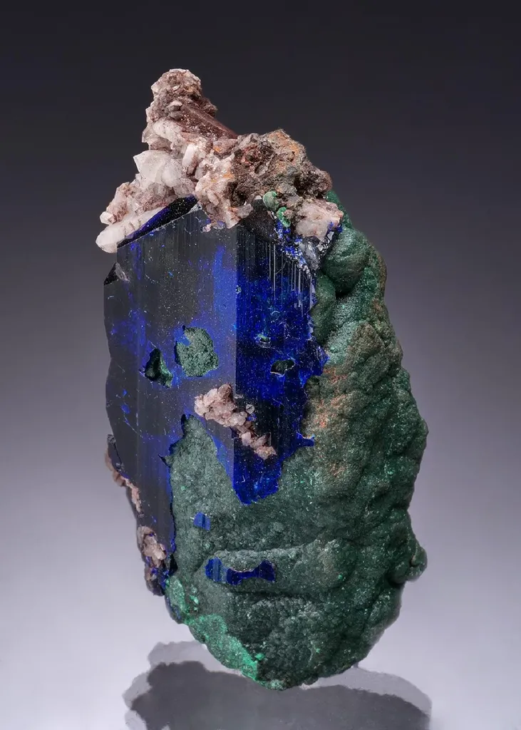 Azurite with Malachite and Quartz image