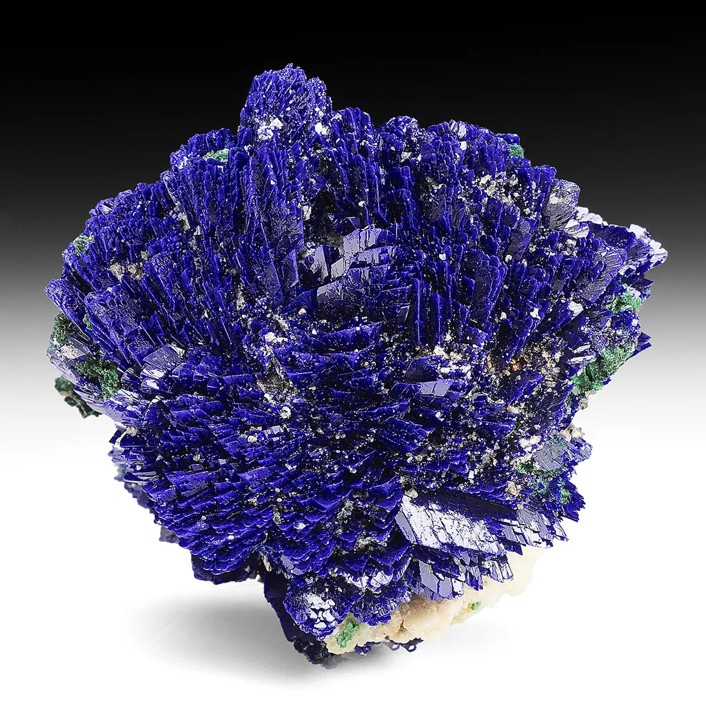 Azurite with Malachite, Barite image