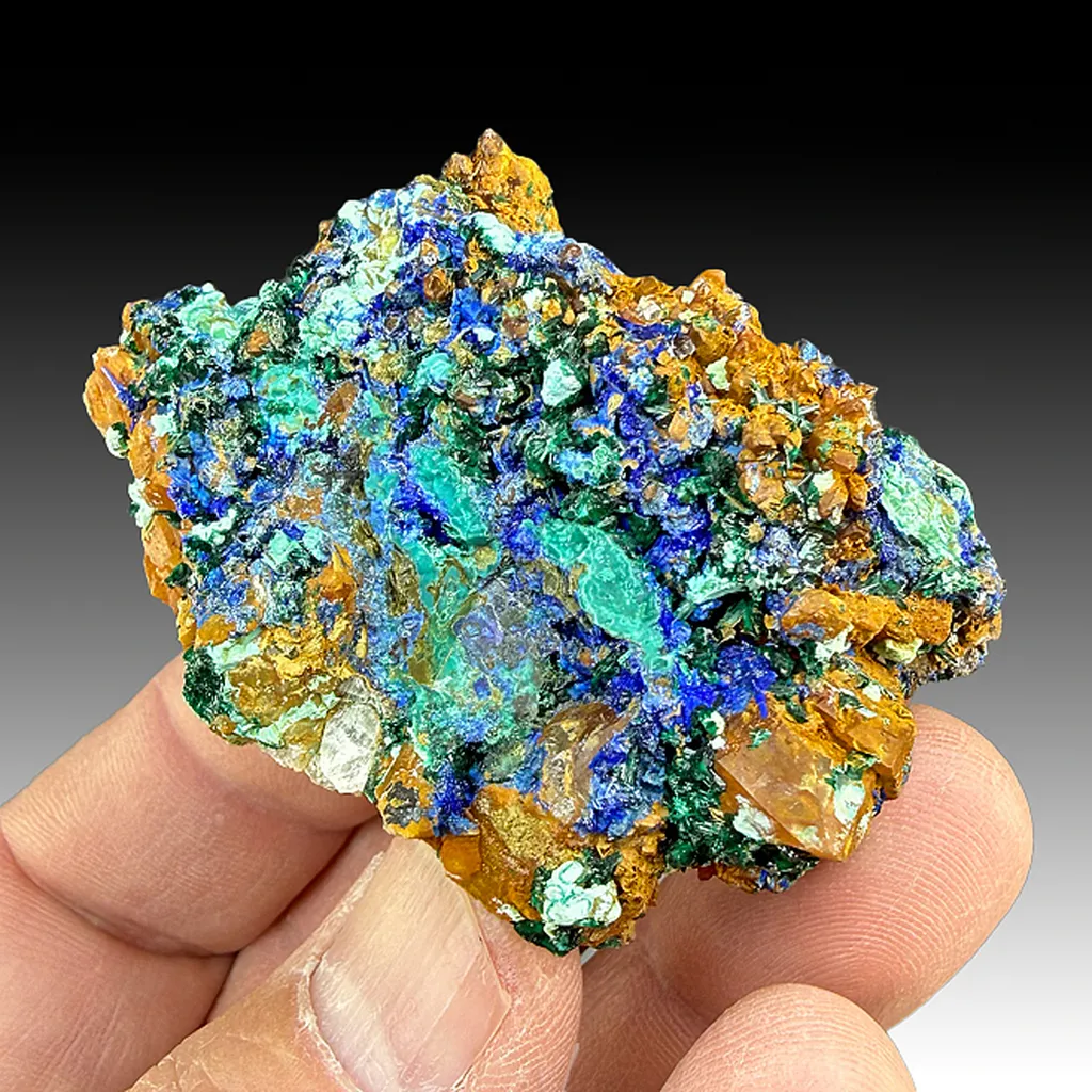 Azurite with Malachite, Brochantite image