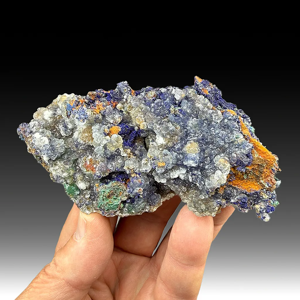 Azurite with Malachite, Calcite image