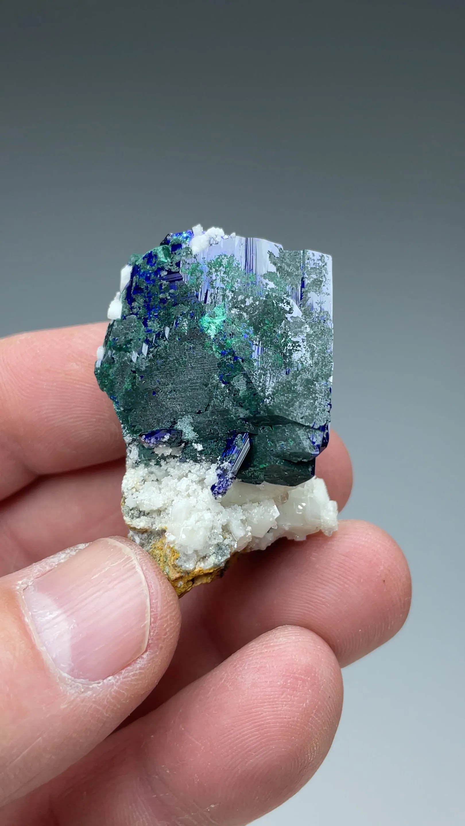 Azurite with Malachite, Calcite - image 2