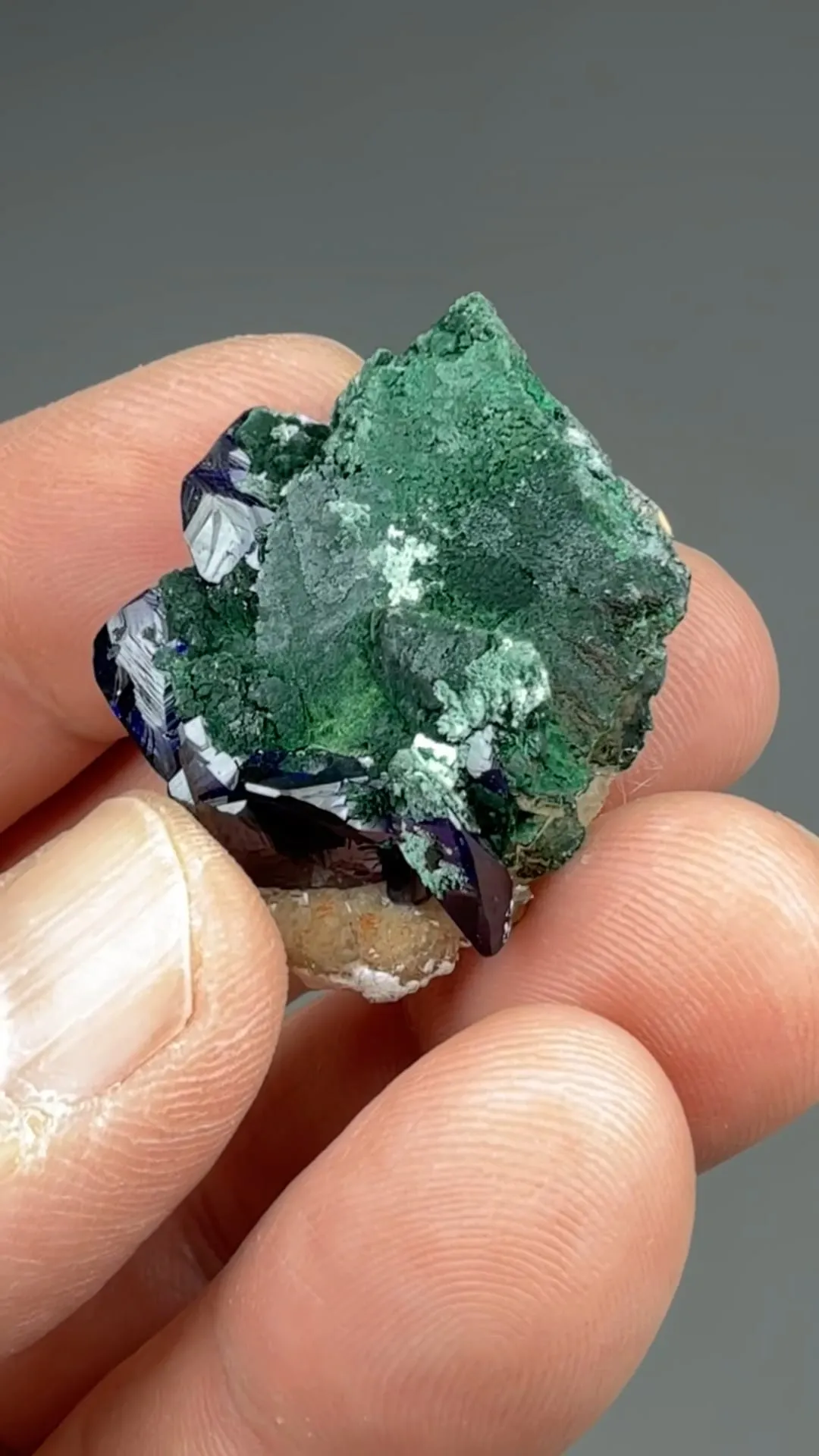 Azurite with Malachite, Calcite - image 2