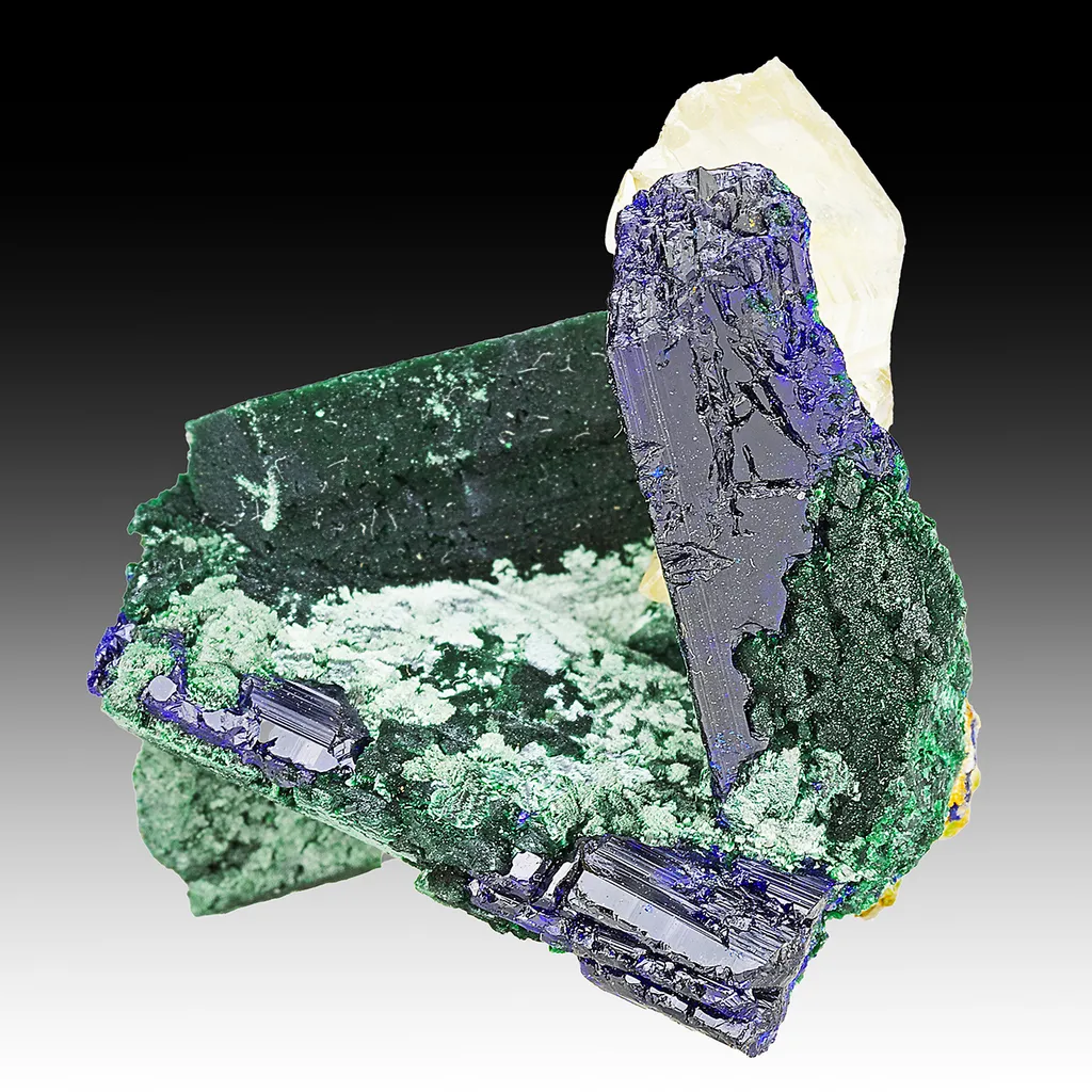 Azurite with Malachite, Cerussite image