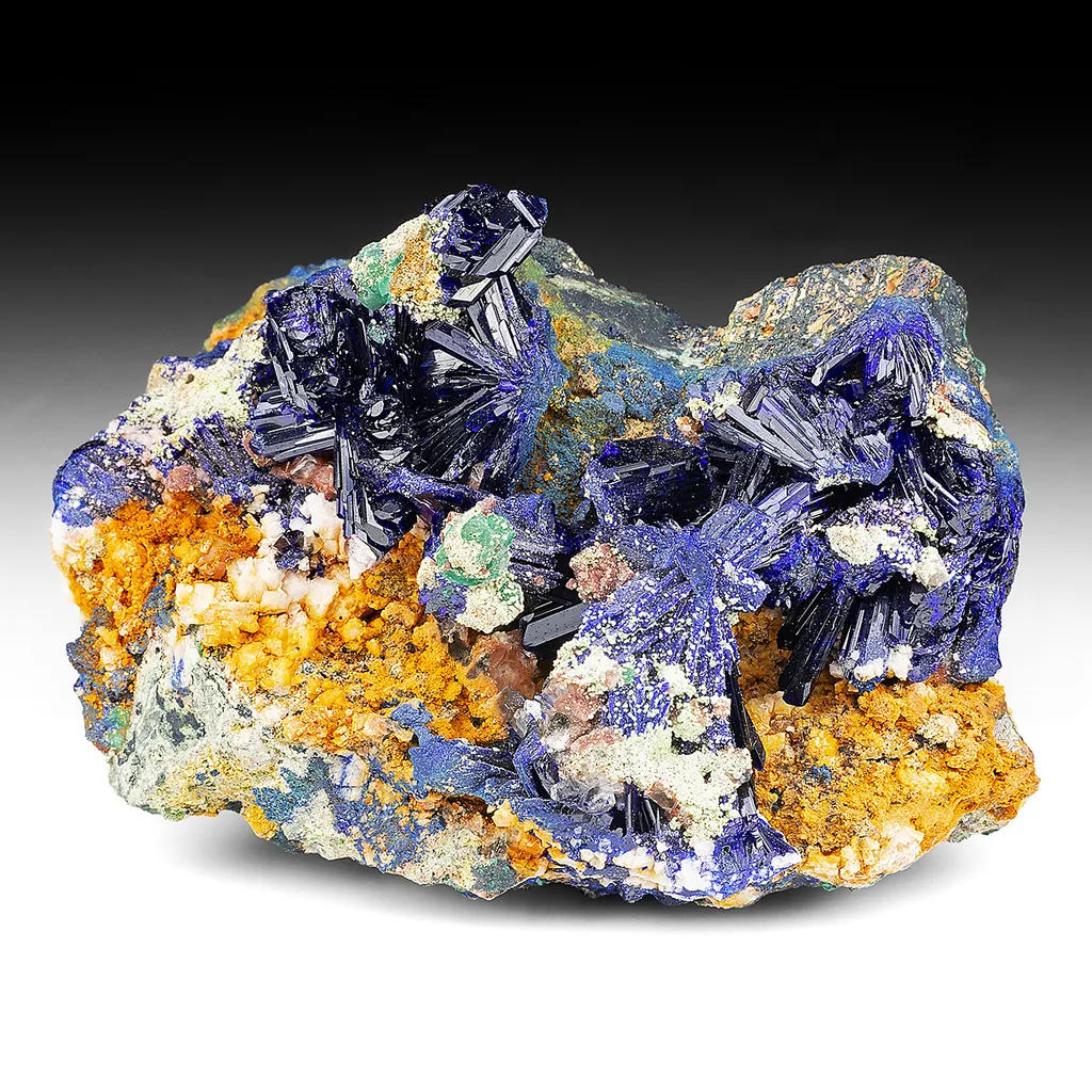 Azurite with Malachite, Duftite image