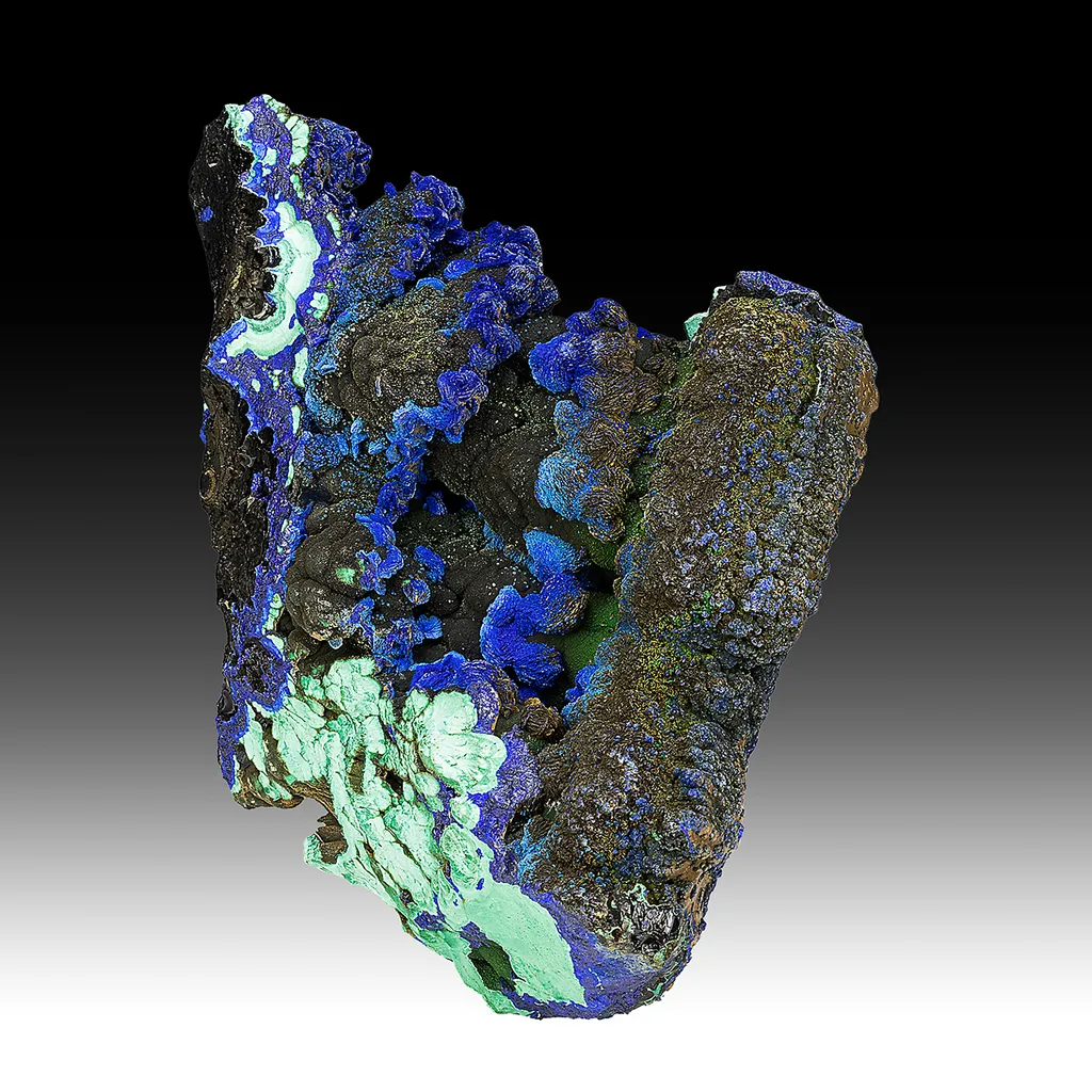 Azurite with Malachite, Goethite image