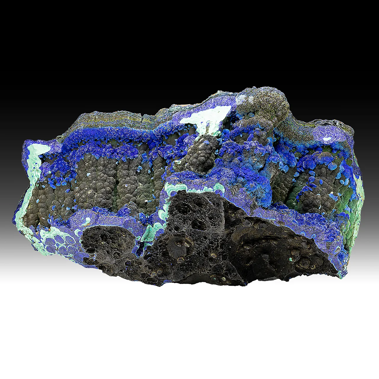 Azurite with Malachite, Goethite (repaired) - image 1