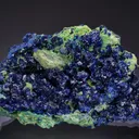 Azurite with Malachite on Bayldonite - image 1