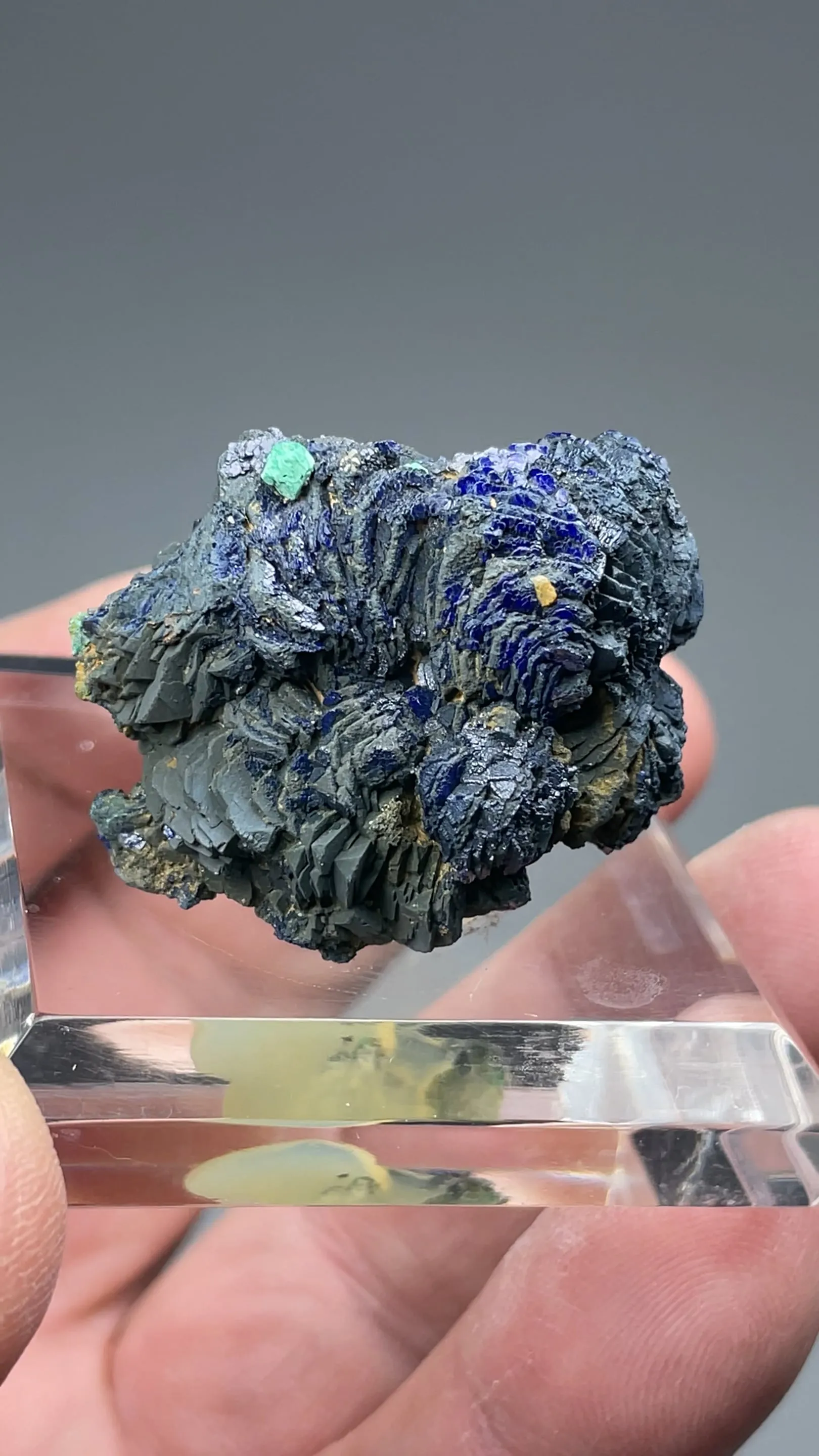 Azurite with Malachite on Cuprite - image 2