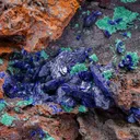 Azurite with Malachite on LIMONITE - image 1