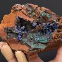 Azurite with Malachite on LIMONITE - image 2