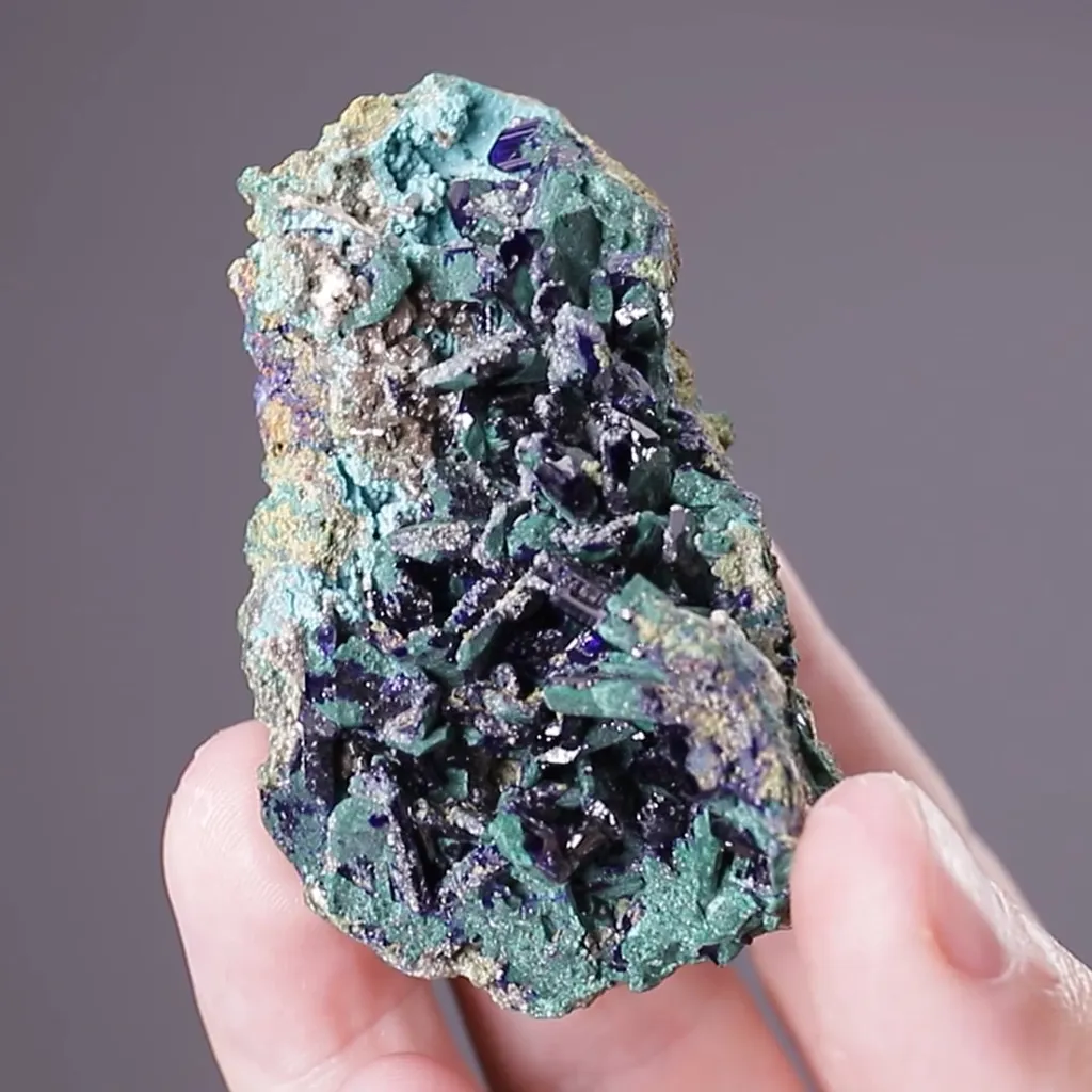 Azurite with Malachite, Wulfenite Rosasite, Smithsonite and Bayldonite - image 2
