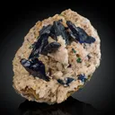 Azurite with minor Malachite on Dolomite - image 2