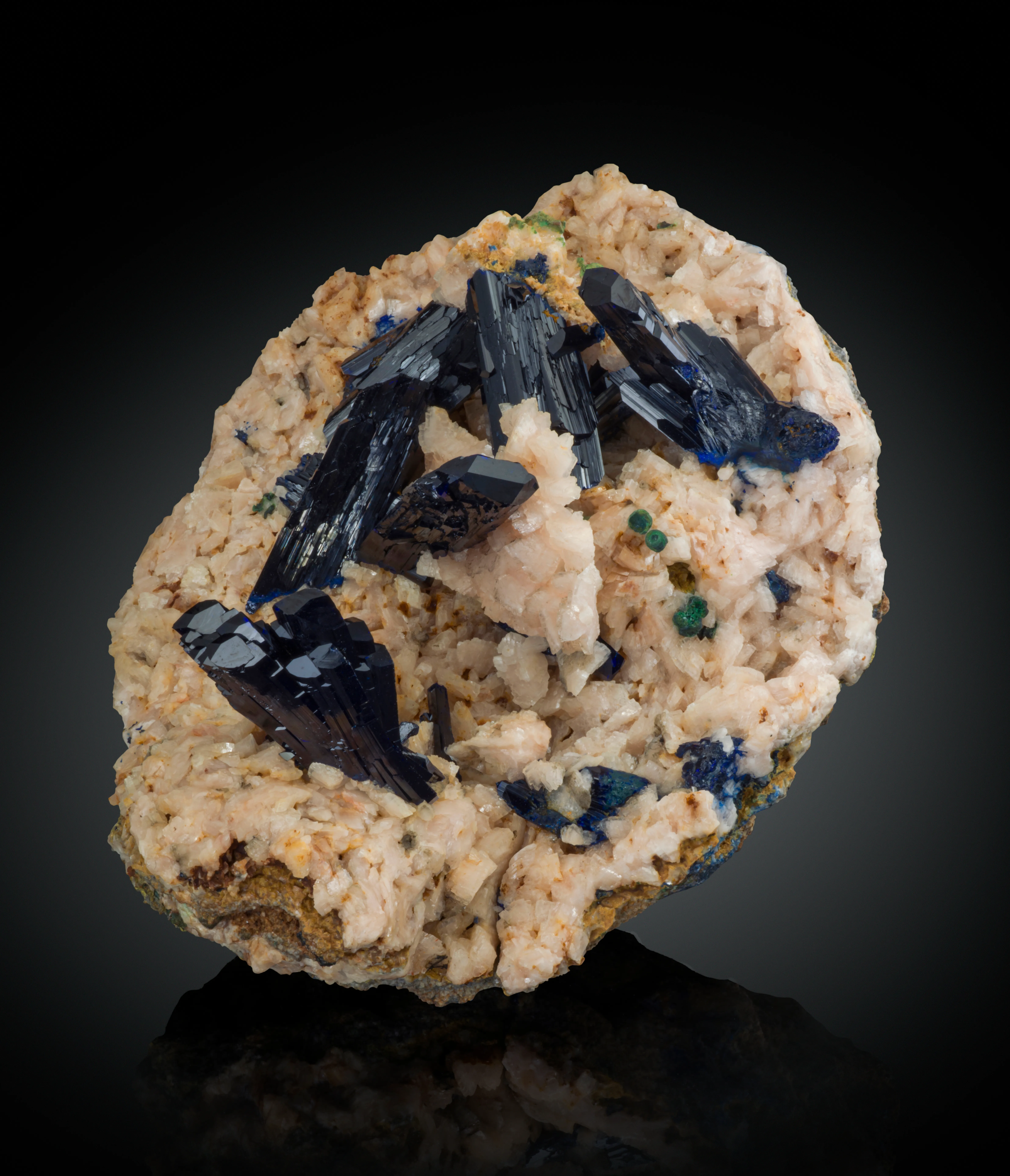 Azurite with minor Malachite on Dolomite - image 2