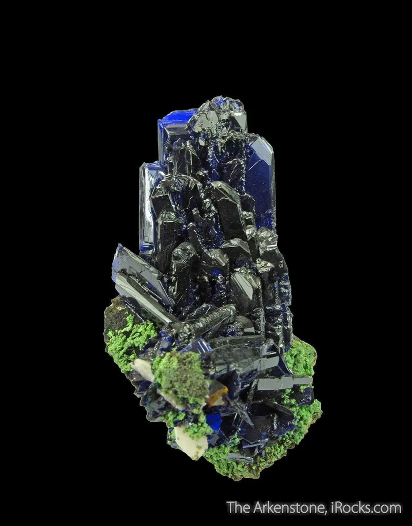 Azurite with Mottramite and Quartz - image 2