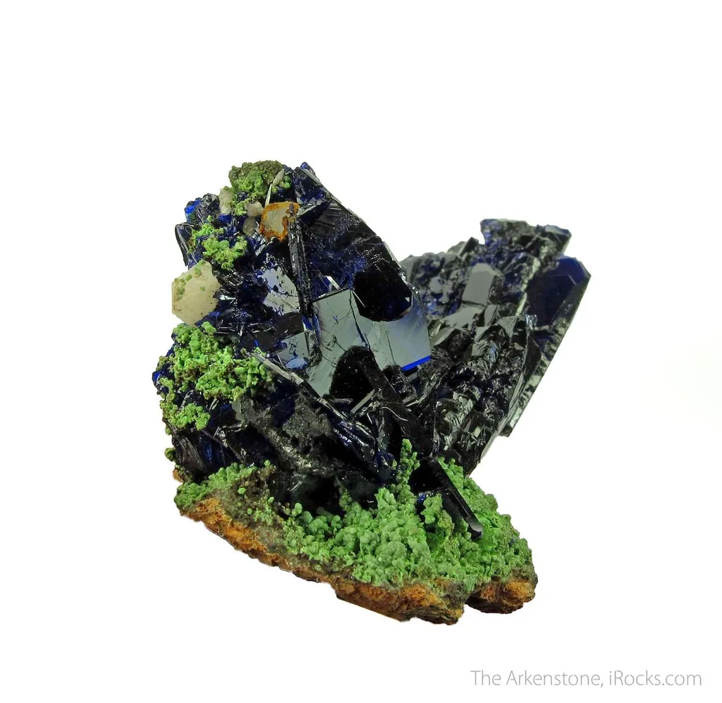 Azurite with Mottramite and Quartz - image 6