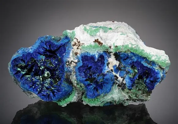 Azurite with Olivenite and Conichalcite - image 1
