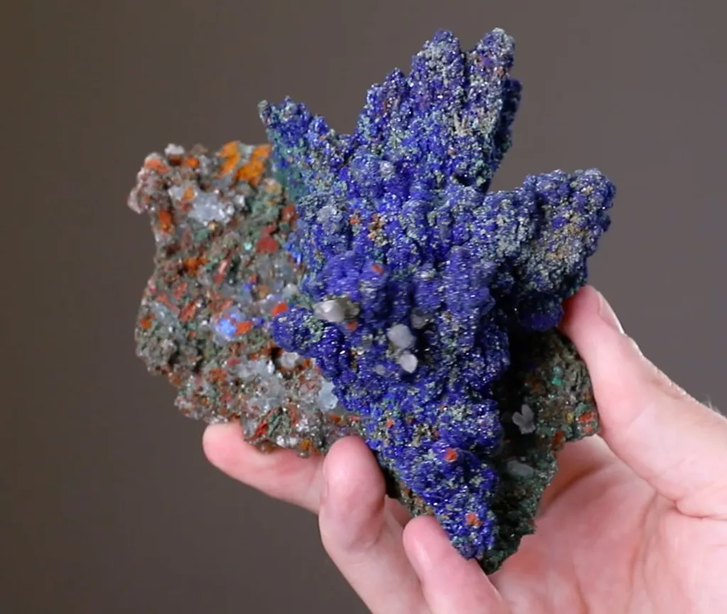 Azurite with Olivenite Calcite and Malachite - image 2