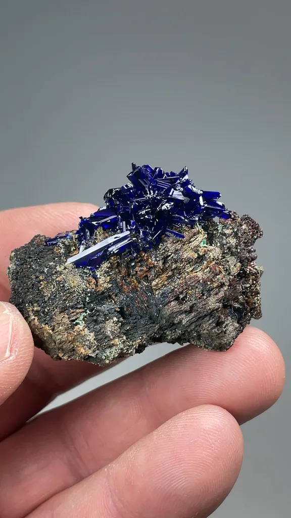 Azurite with Olivenite, Malachite - image 2
