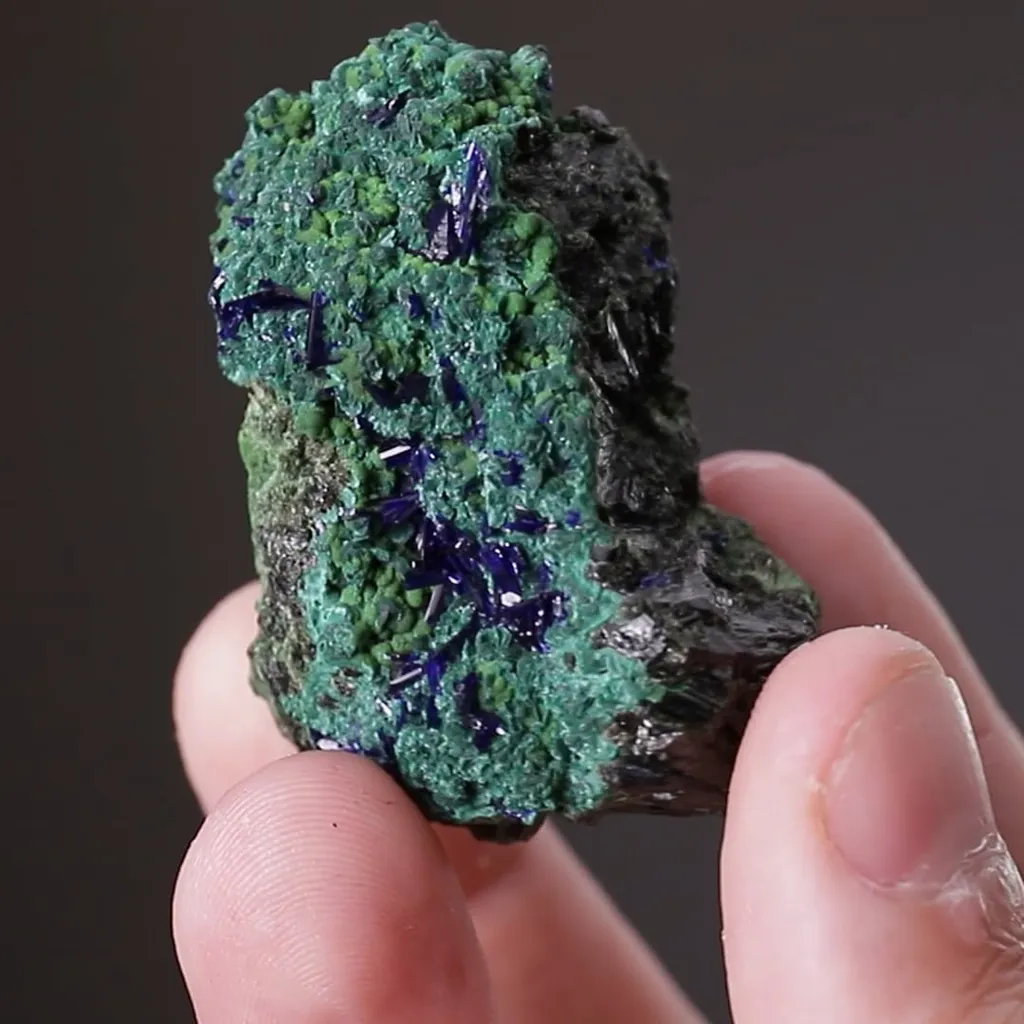Azurite with Olivenite Malachite and Arsentsumebite - image 2