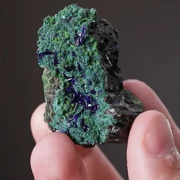 Azurite with Olivenite Malachite and Arsentsumebite