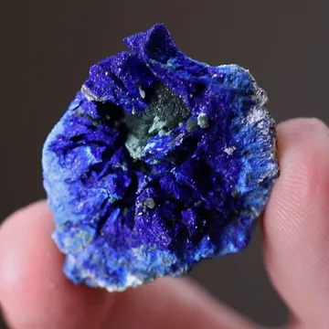 Azurite with Zincolivenite
