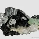 Babingtonite and Prehnite on Quartz - image 1