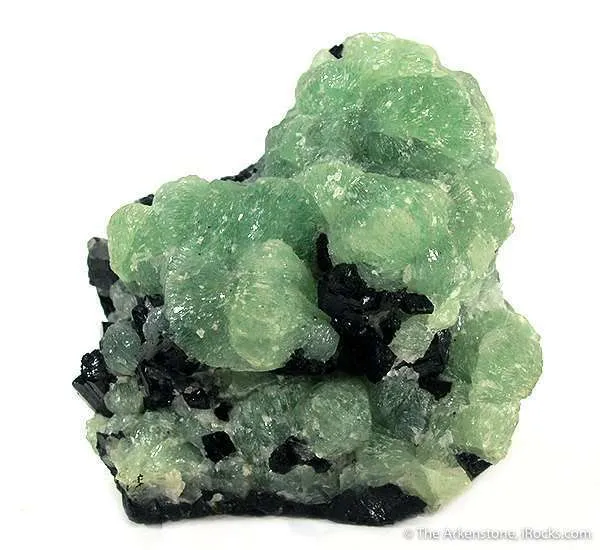 Babingtonite on Prehnite - image 1